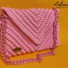 Rosy Elegance: Borsa in Fettuccia all'Uncinetto