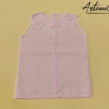 Leggenda di Lino: Camicina Rosa con Ricamo Sognante