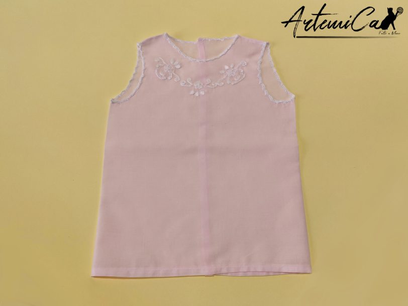 Leggenda di Lino: Camicina Rosa con Ricamo Sognante