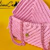Rosy Elegance: Borsa in Fettuccia all'Uncinetto