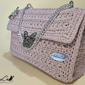 Borsa uncinetto Farfalla Argentea