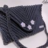 Clutch Fatta a Mano in cordino Nero - Fiore di Mezzanotte