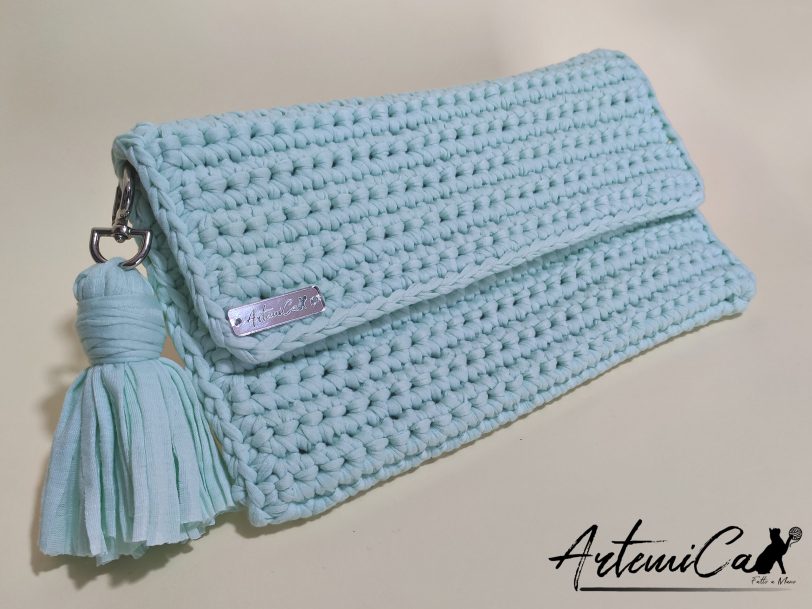 Clutch artigianale verde menta: Clutch Fresh Mint