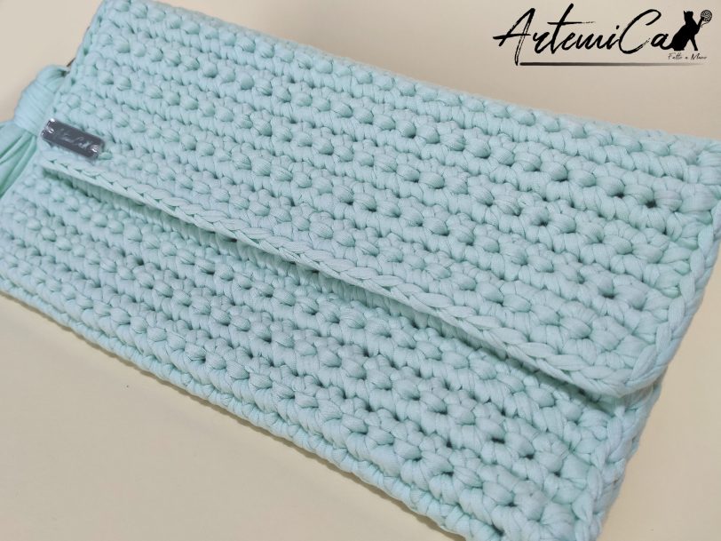 Clutch artigianale verde menta: Clutch Fresh Mint