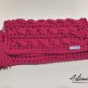 Clutch fatta a mano in fettuccia bordeaux: Passione Intrecciata