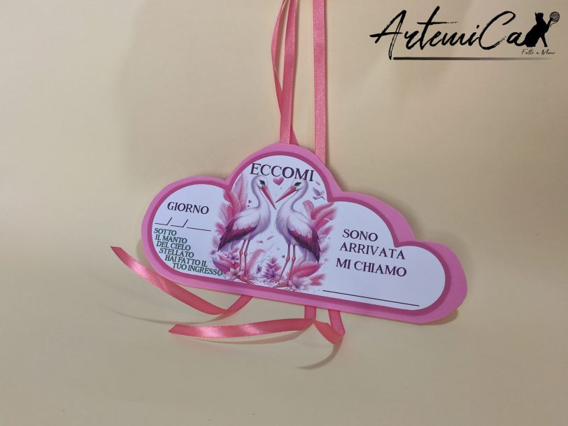 Fiocco dei Sussurri: Fiocco nascita Ricamato a mano