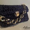 Clutch Velluto Noir et Or: Borsa Artigianale Fatta a Mano con Catena Dorata