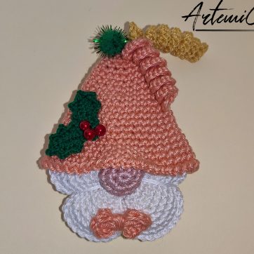 Gnomo all'uncinetto di Natale: Decorazione all'Uncinetto fatta a mano per Addobbi e Portachiavi