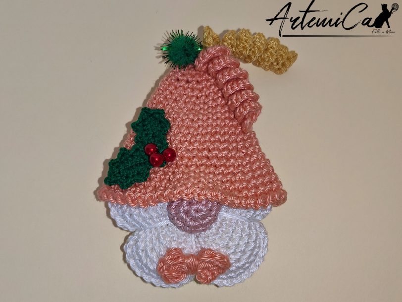 Gnomo all'uncinetto di Natale: Decorazione all'Uncinetto fatta a mano per Addobbi e Portachiavi