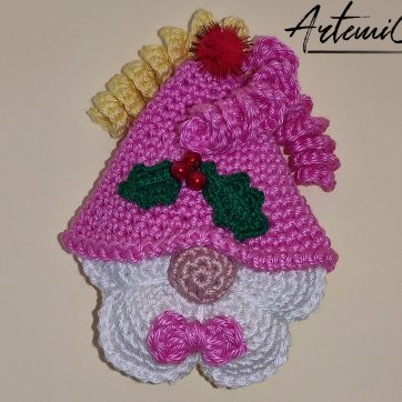 Gnomo all'uncinetto di Natale: Decorazione all'Uncinetto fatta a mano per Addobbi e Portachiavi