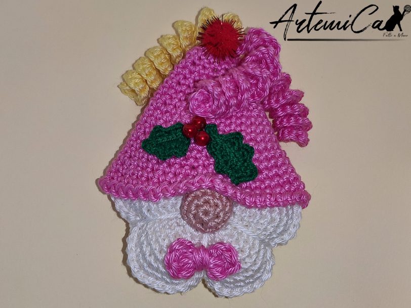 Gnomo all'uncinetto di Natale: Decorazione all'Uncinetto fatta a mano per Addobbi e Portachiavi