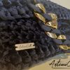 Clutch Velluto Noir et Or: Borsa Artigianale in Velluto Nero con Catena Dorata