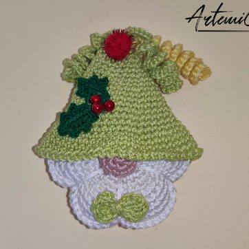 Gnomo all'uncinetto di Natale: Decorazione all'Uncinetto fatta a mano per Addobbi e Portachiavi