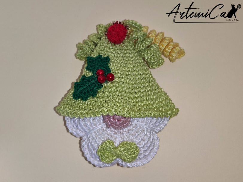 Gnomo all'uncinetto di Natale: Decorazione all'Uncinetto fatta a mano per Addobbi e Portachiavi