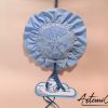 Fiocco di Cuori: Fiocco nascita azzurro Ricamato a Mano con dettagli artigianali
