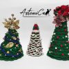 Albero di Natale Crochet: Decorazioni natalizie Fatte a Mano all'uncinetto - porta atmosfera e tradizione alle feste