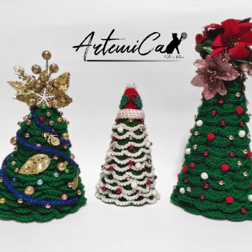 Albero di Natale Crochet: Decorazioni natalizie Fatte a Mano all'uncinetto - porta atmosfera e tradizione alle feste