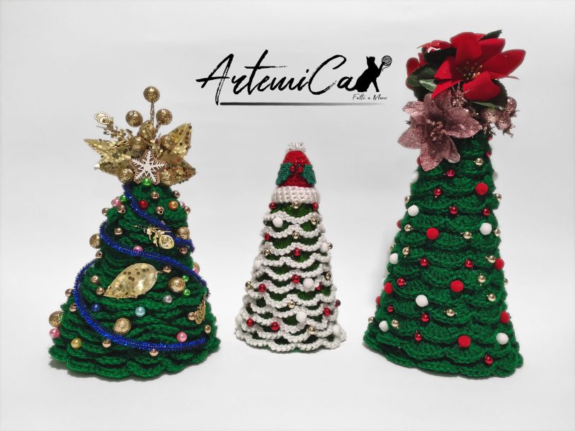 Albero di Natale Crochet: Decorazioni natalizie Fatte a Mano all'uncinetto - porta atmosfera e tradizione alle feste