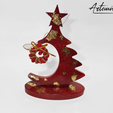 Albero di Natale Trionfo di Natale: Decorazione in resina scintillante Fatta a Mano per il tuo Natale magico