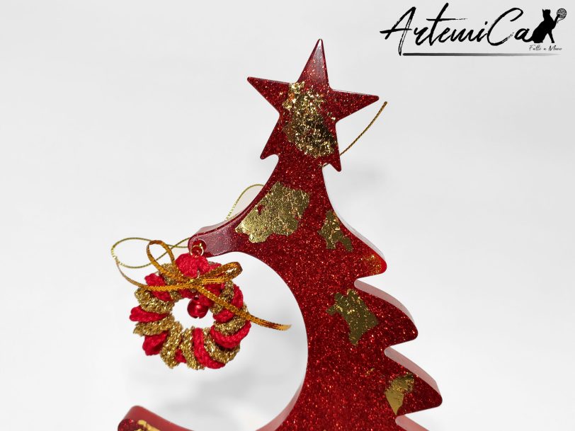 Albero di Natale Trionfo di Natale: Decorazione in resina scintillante Fatta a Mano per il tuo Natale magico