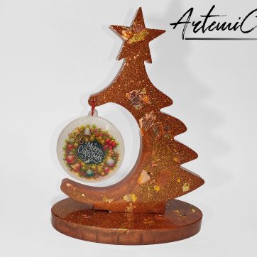 Albero di Natale Trionfo di Natale: Decorazione in resina scintillante Fatta a Mano per il tuo Natale magico