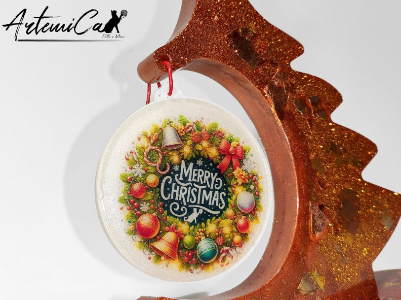 Albero di Natale Trionfo di Natale: Decorazione in resina scintillante Fatta a Mano per il tuo Natale magico
