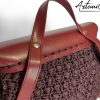 Zaino Prestige: Fatto a Mano all'Uncinetto in cordino marrone ed ecopelle bordeaux