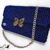 Pochette nocturne: Blu notte Fatta a Mano all’Uncinetto con dettagli Argento - per chi ama Distinguersi con Stile