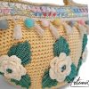 Coffa Sole di Sicilia: Borsa Fatta a Mano all’Uncinetto in cordino Beige con Pompon colorati e Rose - Colori Vibranti e Anima Mediterranea