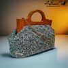 Sogno d'Acqua: Borsa Fatta Mano all'Uncinetto & Chiusura Clic Clac in Legno