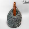 Sogno d'Acqua: Borsa Fatta Mano all'Uncinetto & Chiusura Clic Clac in Legno