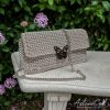 Pochette Sottovoce: Borsa Elegante fatta a mano all'Uncinetto in Cordino Bianco Lurex