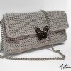Pochette Sottovoce: Borsa Elegante fatta a mano all'Uncinetto in Cordino Bianco Lurex