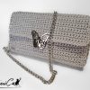 Pochette Sottovoce: Borsa Elegante fatta a mano all'Uncinetto in Cordino Bianco Lurex