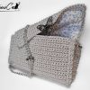 Pochette Sottovoce: Borsa Elegante fatta a mano all'Uncinetto in Cordino Bianco Lurex
