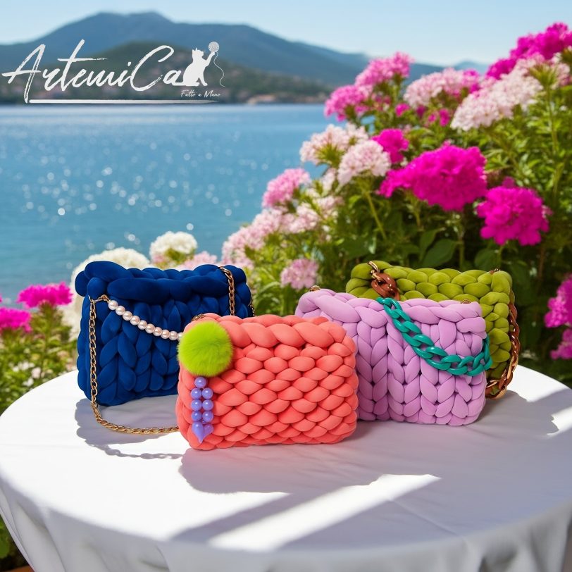 Borsa Chunky Artigianale fatta a mano – Colori Vivaci e Dettagli Unici