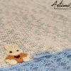Copertina Cotton Dream : Fatta a Mano all'Uncinetto azzurra per neonato in soffice cotone