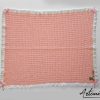 Copertina "Confetto di Luna" - Fatta a Mano all'Uncinetto per bimbo in cotone rosa con bordo bianco - Dolce e Raffinata