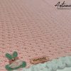 Copertina "Confetto di Luna" - Fatta a Mano all'Uncinetto per bimbo in cotone rosa con bordo bianco - Dolce e Raffinata
