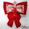 Fiocco Magia di Natale: decorazione Natalizia Artigianale rosso e bianco