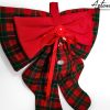 Fiocco Bosco Incantato : decorazione Natalizia Fatta a Mano in tartan rosso e verde