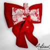 Fiocco Magia di Natale: decorazione Natalizia Artigianale rosso e bianco