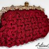 Capriccio Speziato – Pochette bordeaux in cordino fatta a mano