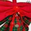 Fiocco Bosco Incantato : decorazione Natalizia Fatta a Mano in tartan rosso e verde