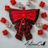 Fiocco Bosco Incantato : decorazione Natalizia Fatta a Mano in tartan rosso e verde
