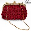 Capriccio Speziato – Pochette bordeaux in cordino fatta a mano