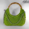 borsa verde fettuccia fatta a mano