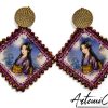 Sakura Dreams - Orecchini Tessili Fatti a Mano Stile Japan con Cristalli e Perle