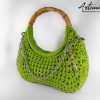 borsa verde fettuccia fatta a mano