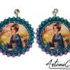 Sakura Dreams - Orecchini Tessili Fatti a Mano Stile Japan con Cristalli e Perle